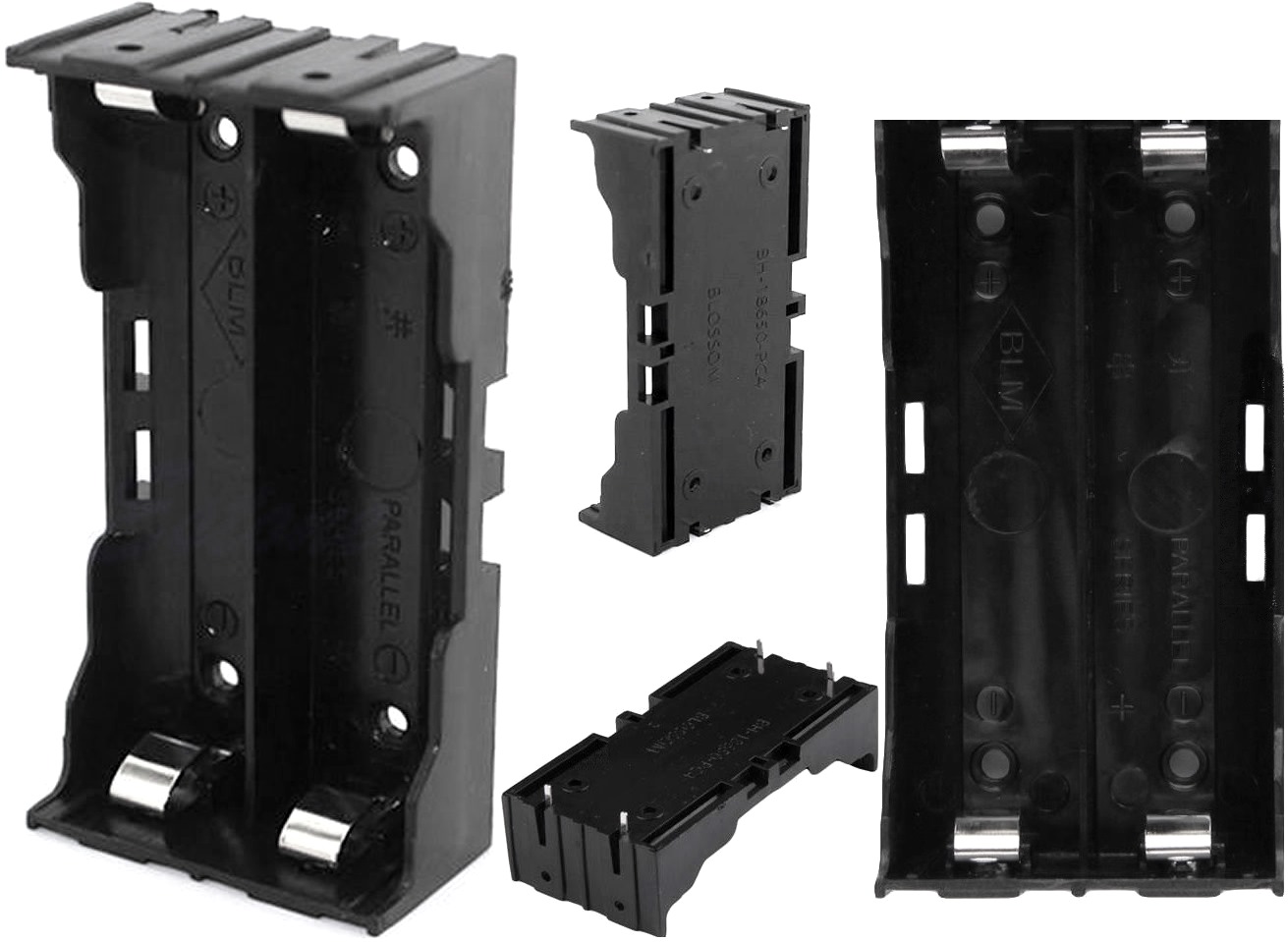 Portabaterías Plástico Doble 2x18650